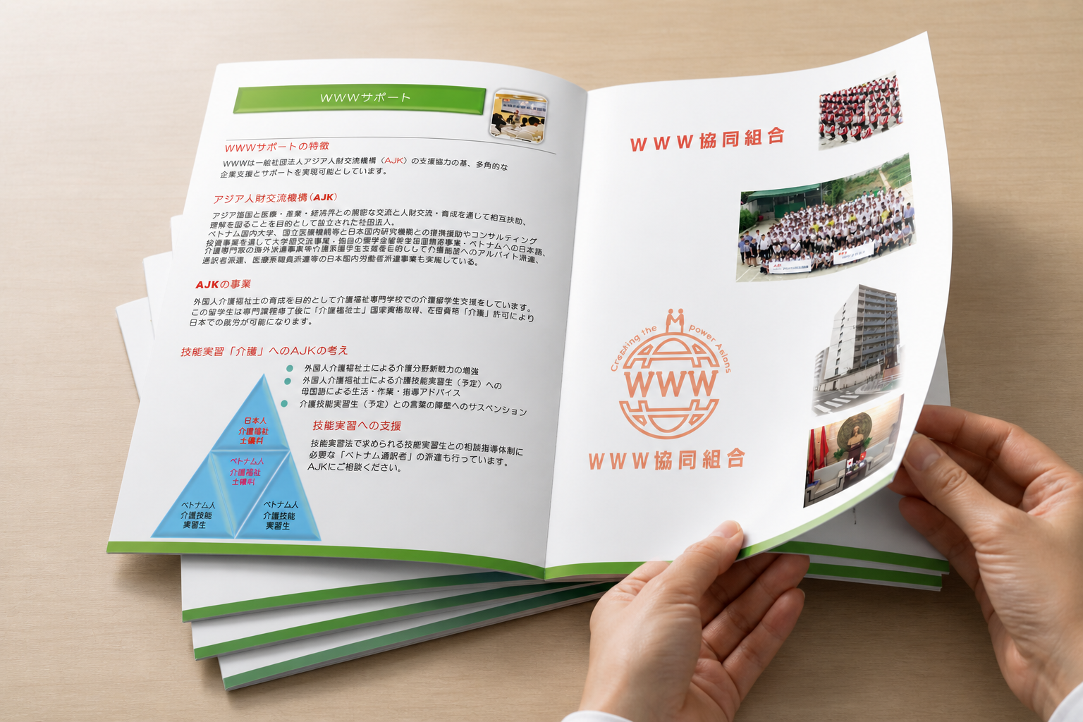 WWWサポート協同組合 様 | 業務案内二つ折りパンフレット